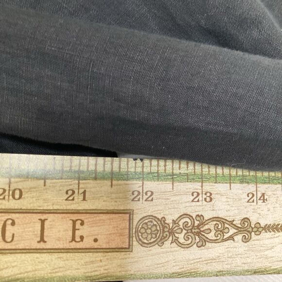 Eileen Fisher Organic Linen Oversized Button Down Shirt LP Asymmetrical Hem BLK - Picture 8 of 12